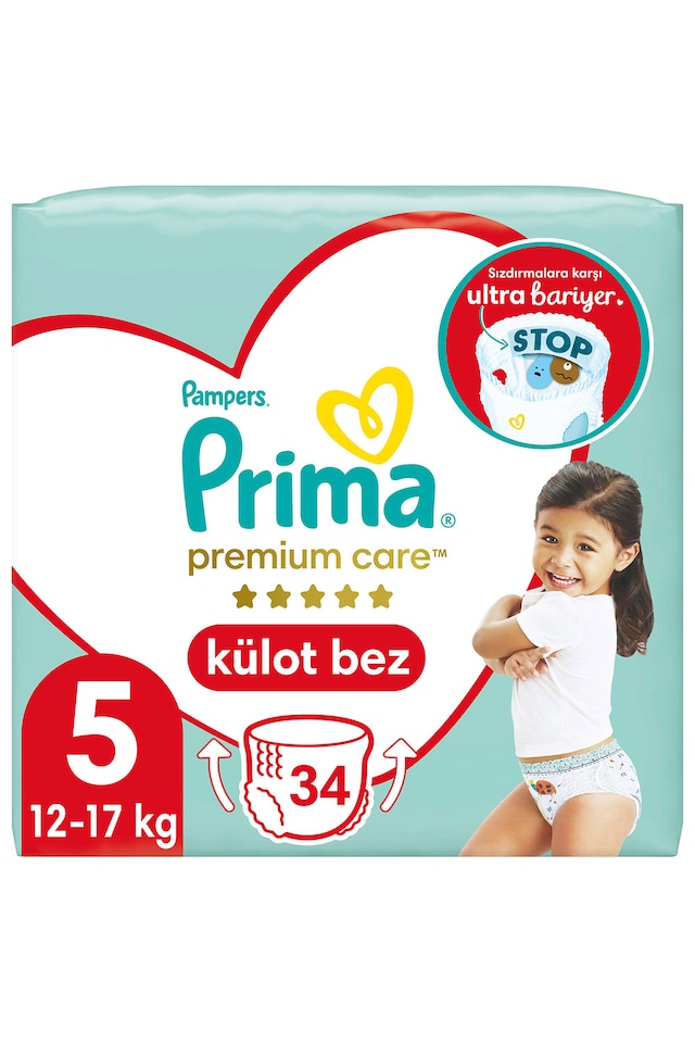 Prima Premium Care Külot Bebek Bezi 5 Numara Junior İkiz Paket 34 Adet