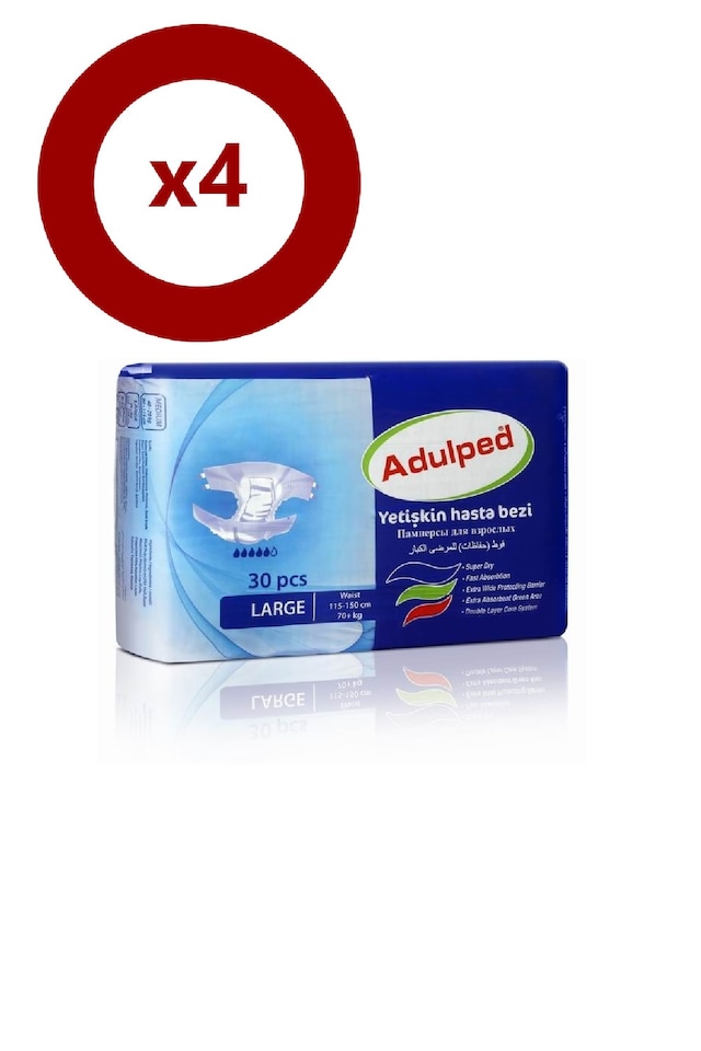 Adulped Belbantlı Hasta Bezi Büyük L 30 x 4 120 Adet