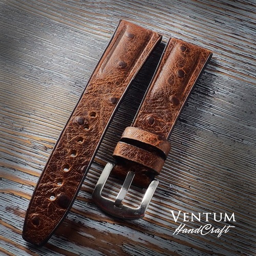 Özel Üretim Devekuşu Derisi Özel Yapım Saat Kordonu