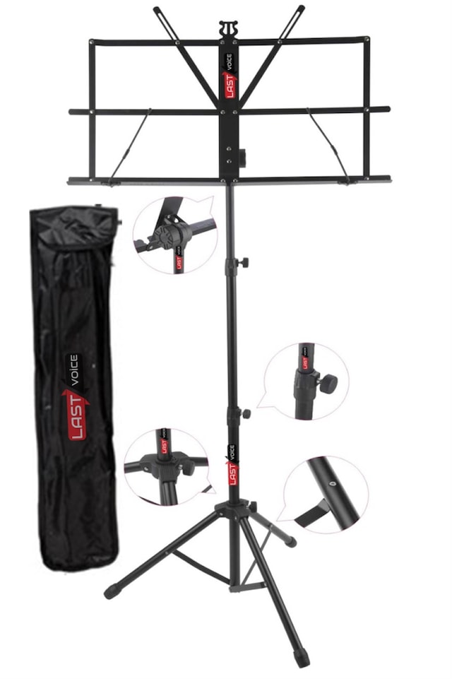 Lastvoice Nt-106 Tel Nota Sehpası Makaslı Taşıma Çantalı