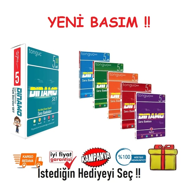 Tonguç 5. Sınıf Dinamo Tüm Dersler Soru Bankası Set 2022 Hediy...