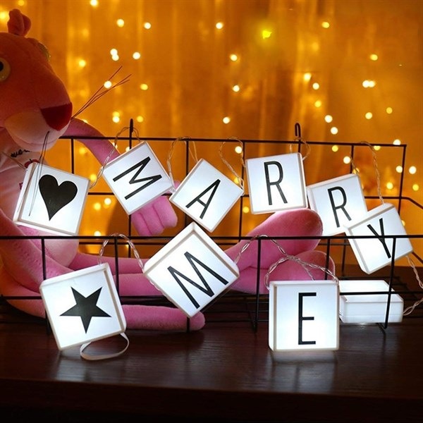 10lu Lightbox Işıklı Harf Mesaj Panosu Dekoratif  Harf Işık Zinci