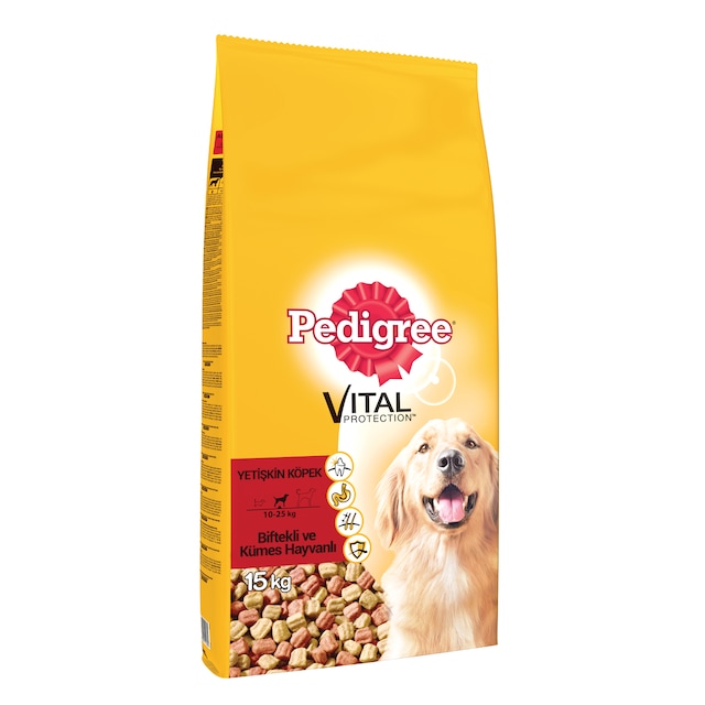 Pedigree Biftekli ve Kümes Hayvanlı Yetişkin Kuru Köpek Maması 15 KG