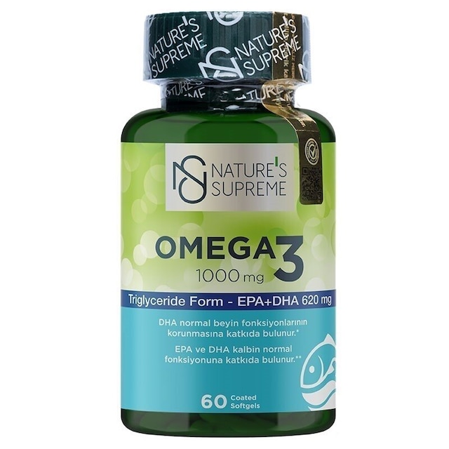 Natures Supreme Omega 3 1000 Mg 60 Kapsül Aromasiz