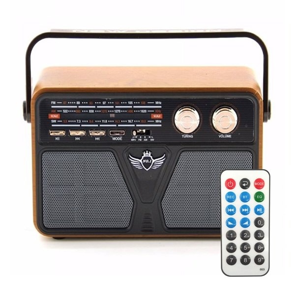 507B Dekoratif Eskitme Nostalji Uzaktan Kumandalı Radyo Usb/Aux/H