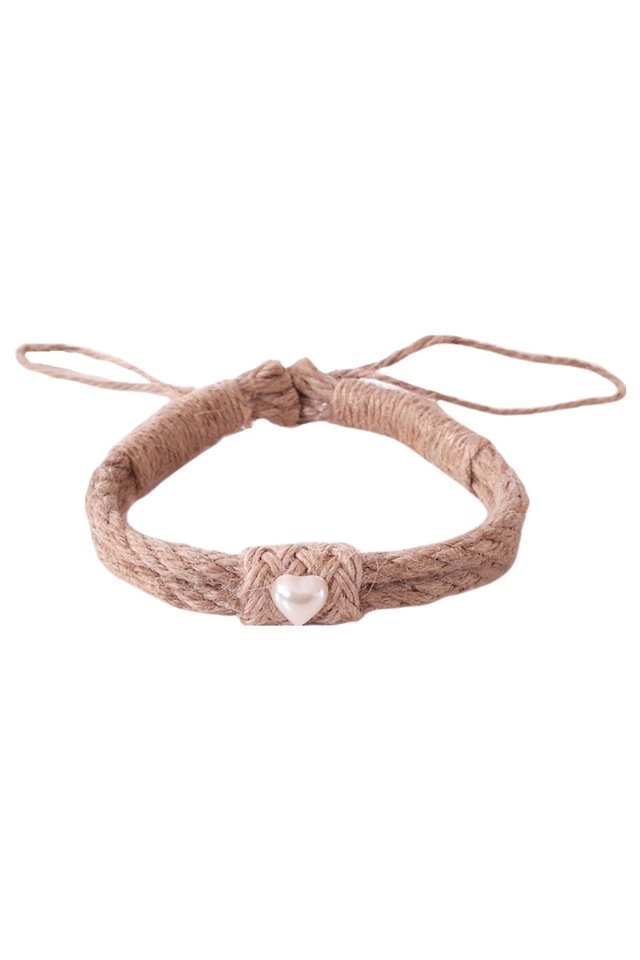 Kedi Tasması El Emeği Doğal Jüt İp İncili Kedi Boyun Tasması - Bü