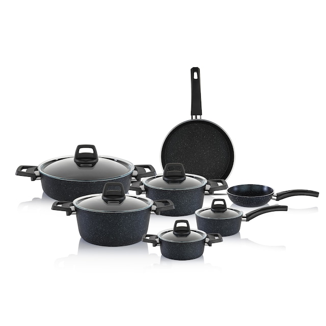 Schafer Dark Storm Y.Y. Tencere Seti 12  Parça- Siyah