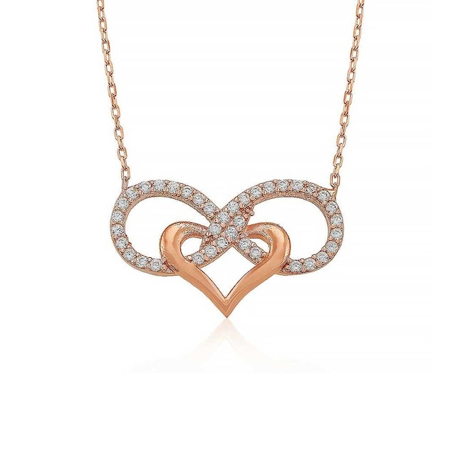 Gümüş Pazarım Sonsuzluk Kalpli Gümüş Kolye