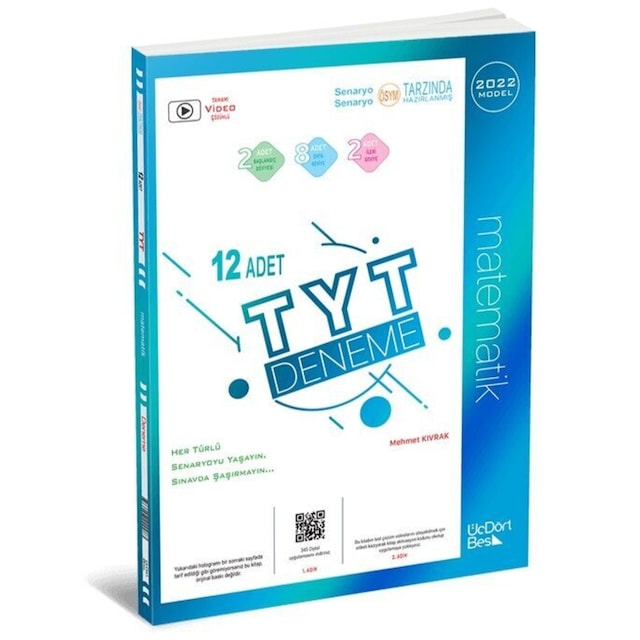 Üçdörtbeş Yayınları - Tyt Matematik 12'li Deneme 2022