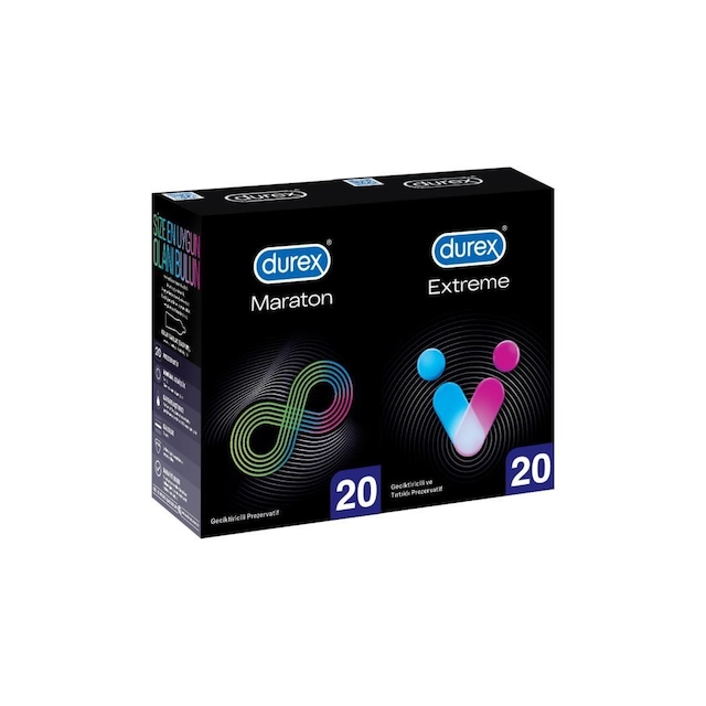 Durex Maraton Geciktiricili Prezervatif 20'li + Extreme Prezervatif 20'li