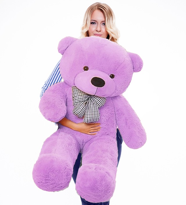 100 Cm Papyonlu Büyük Ayıcık (%100 Yerli) Lila