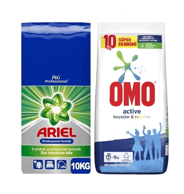 Ariel Matik Beyazlar için 10 Kg + Omo Matik 10 Kg