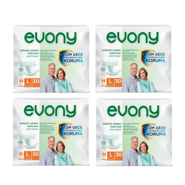Evony Belbantlı Hasta Bezi Büyük Boy L 4 x 30'lu 120 Adet