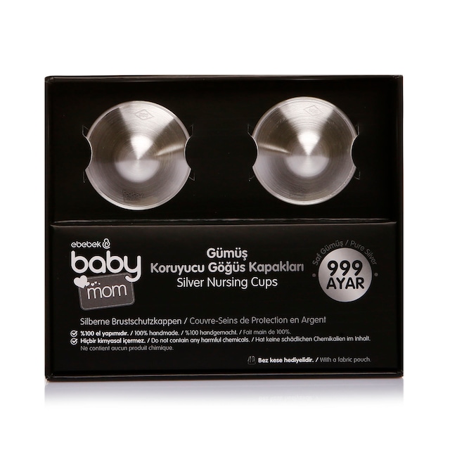 Baby Mom Gümüş Göğüs Ucu Koruyucu Kapak 999 Ayar 2'li