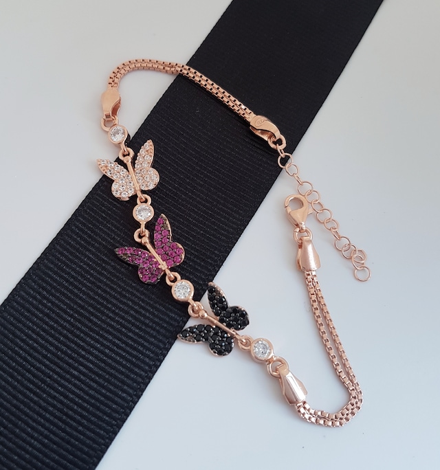 Gümüş Pazarım Kelebekli Gümüş Bileklik