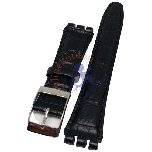 Swatch 19Mm Siyah Deri Saat Kordonu