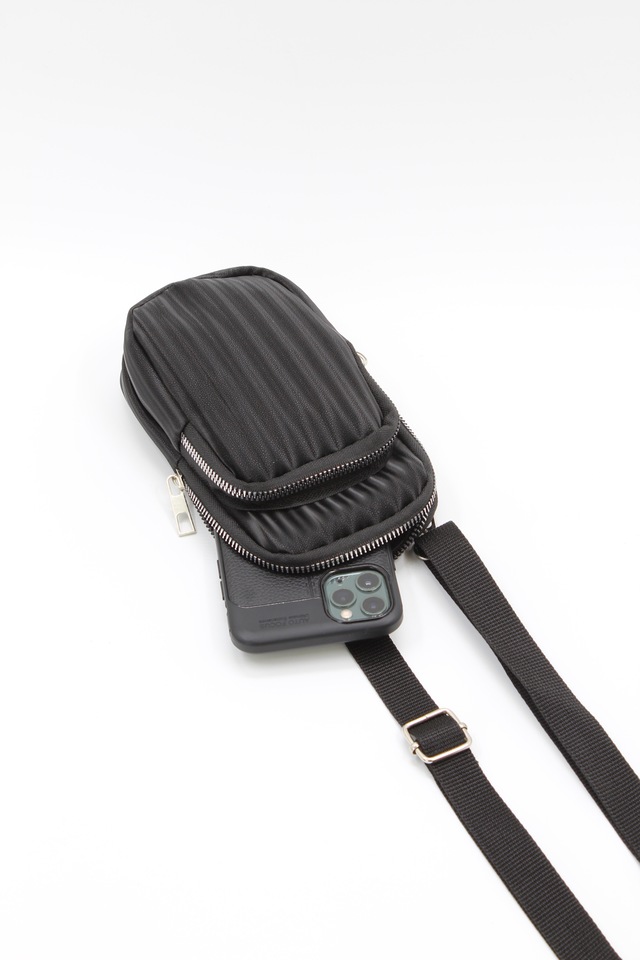 Kadın İki Gözlü Askılı Telefon Çantası Siyah