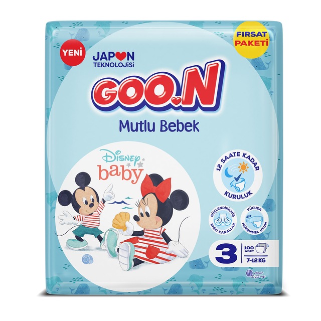 Goon Mutlu Bebek Bebek Bezi 3 Numara Fırsat Paketi 100 Adet