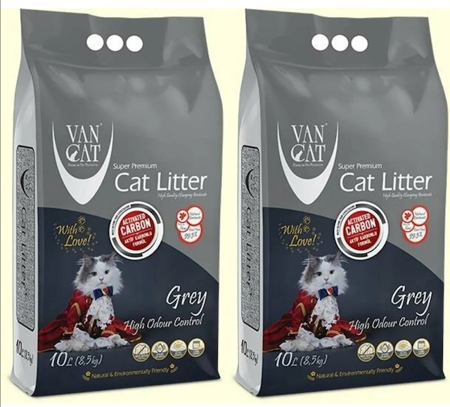 Van Cat Aktif Karbonlu Süper Topaklanan Kedi Kumu 2 x 10 L
