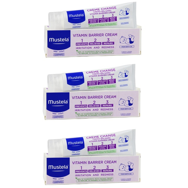 Mustela 1.2.3 Vitamin Barrier Pişik Kremi 3 x 50 ML