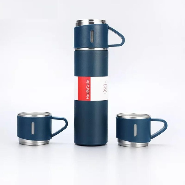 Stainless Steel Vacuum Flask Paslanmaz Çelik Termos Petro Mavisi  500 Ml