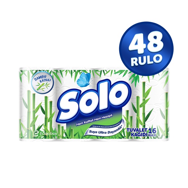 Solo Bambu Katkılı Suya Karşı Ultra Dayanıklı 2 Katlı Tuvalet Kağıdı 48'li