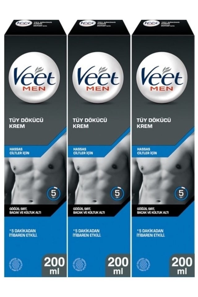 Veet Men Hassas Ciltler Tüy Dökücü Krem 3 x 200 ML