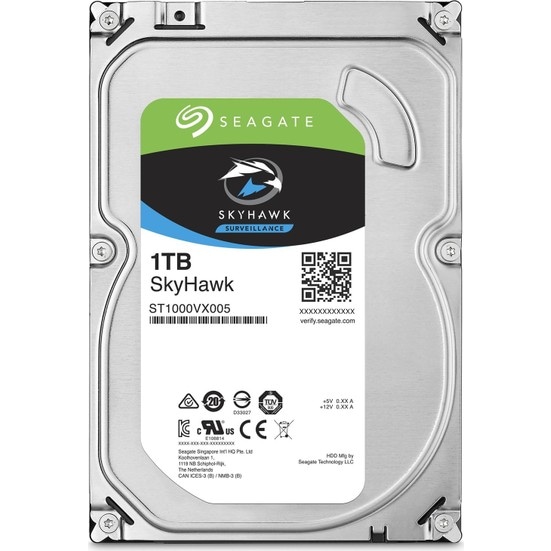 Seagate SkyHawk ST1000VX005 3.5" 1 TB 5900 RPM 64 MB SATA 3 HDD