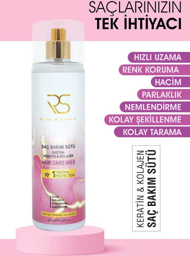Rise & Shine Keratin & Kolajen Saç Bakım Sütü 200 ML