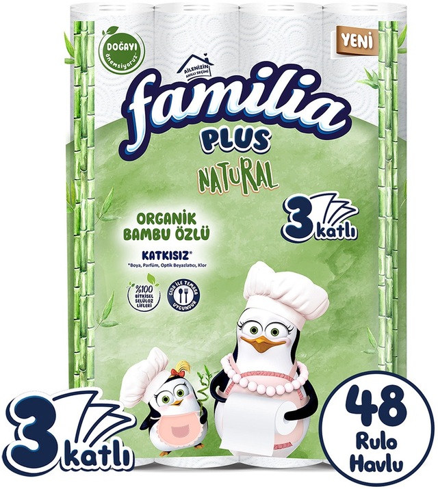 Familia Plus Natural 16'lı Kağıt Havlu 3 Paket