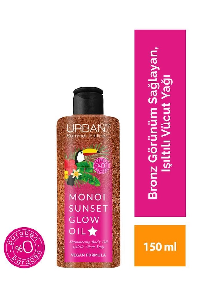 Urban Care Summer Body Monoi Yağı İçeren Bronz Görünüm Veren Işıltılı Vücut Yağı Vegan150 ML