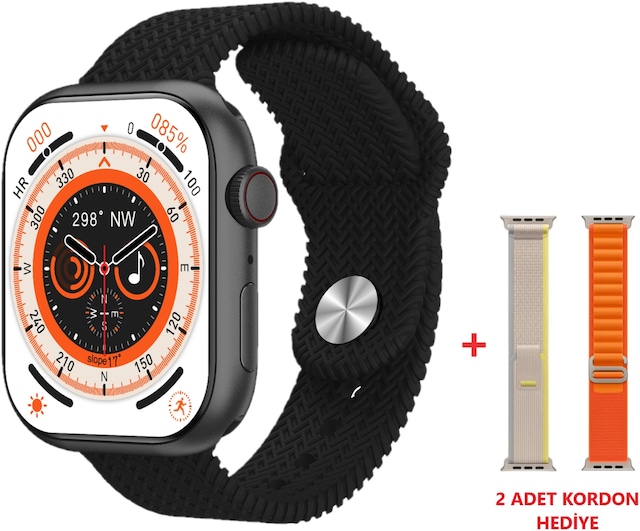Vwar HK9PRO Amoled Ekran Akıllı Saat + 2 Adet Kordon (Distribütör Garantili)