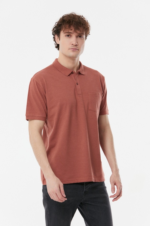 Fullamoda Basic Polo Yaka Tişört - Kiremit