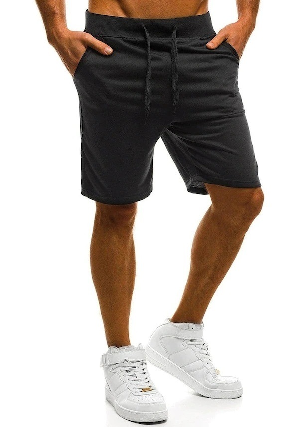 Erkek Siyah Beli Lastikli Şort