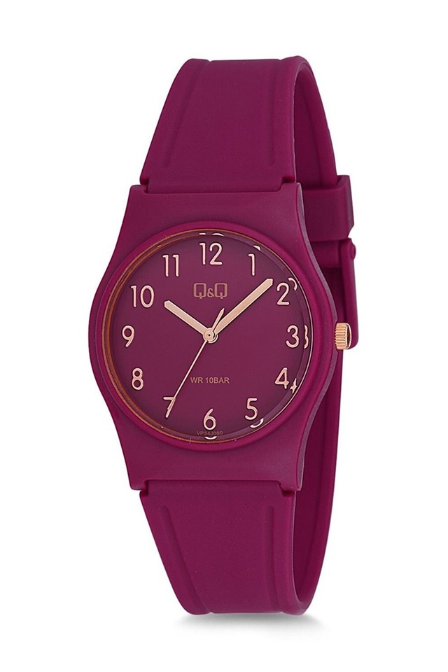 Q&Q Qcg3480 Su Geçirmez Silikon Kordonlu Rakamlı Kadın Kol Saati
