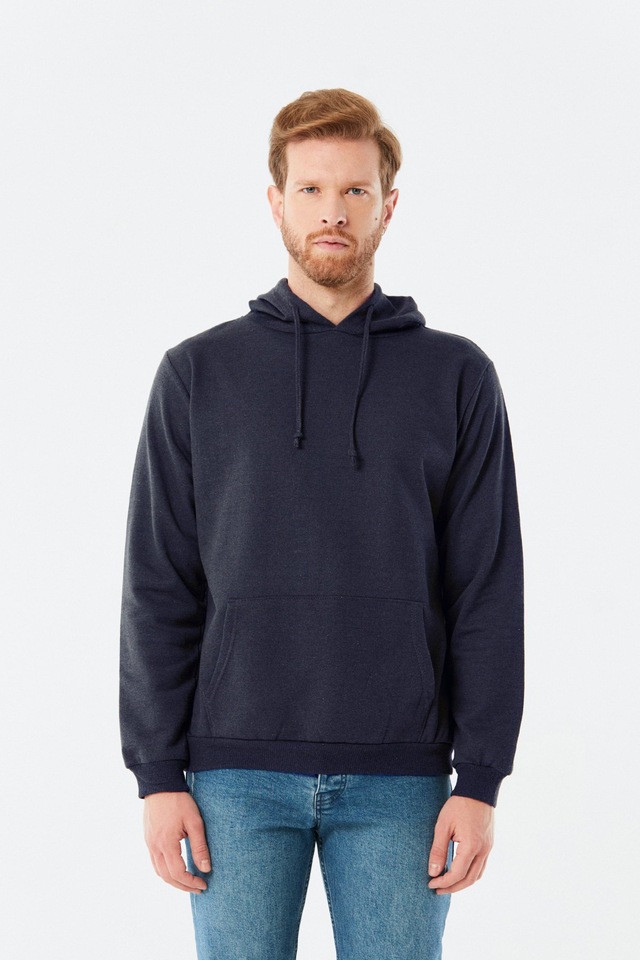 Fullamoda Kanguru Cepli Kapüşonlu Sweatshirt- Lacivert