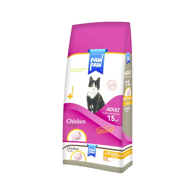 Paw Paw Tavuklu Yetişkin Kedi Maması 15 KG