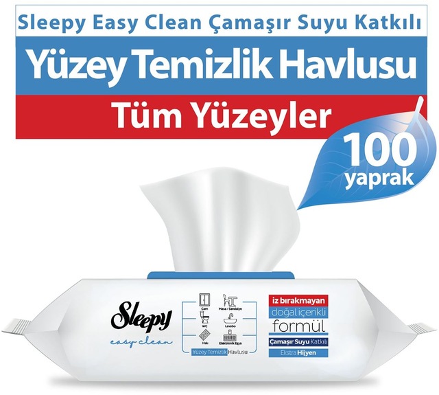 Sleepy Easy Clean Çamaşır Suyu Katkılı Yüzey Temizlik Havlusu 100