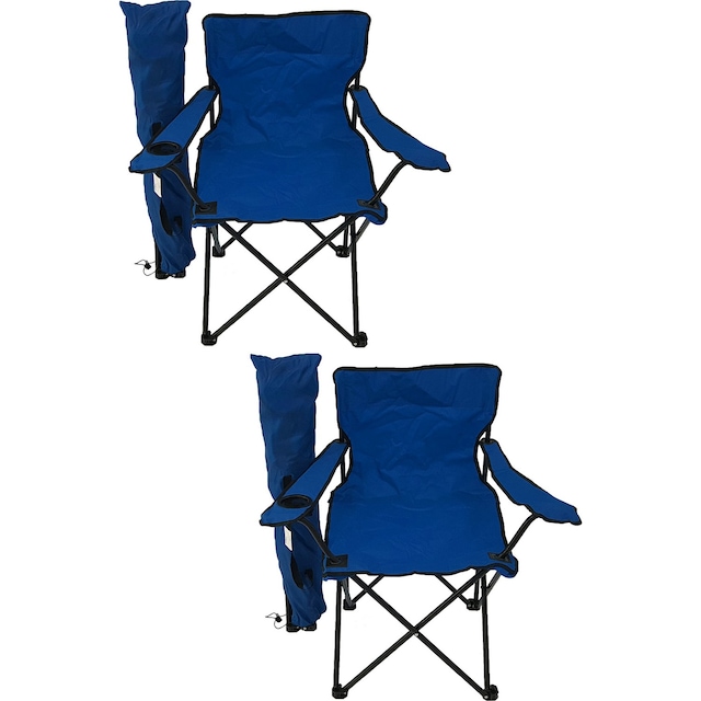 Bofigo 2'li Kamp Sandalyesi Piknik Sandalyesi Katlanır Sandalye Taşıma Çantalı Kamp Sandalyesi Mavi