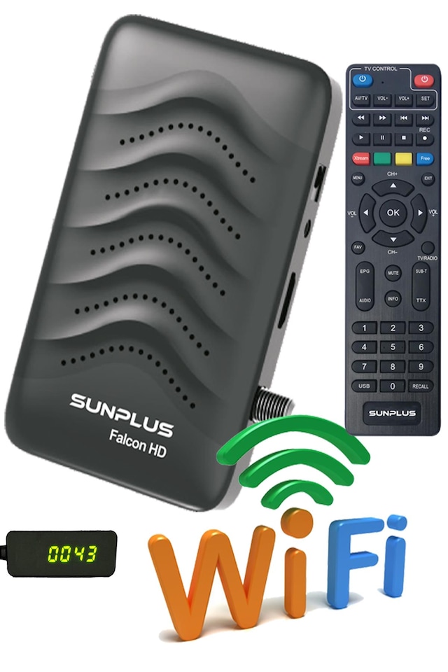 Sunplus Falcon Çanaklı Çanaksız Wi Fi Dahil Full Hd Uydu Alıcı