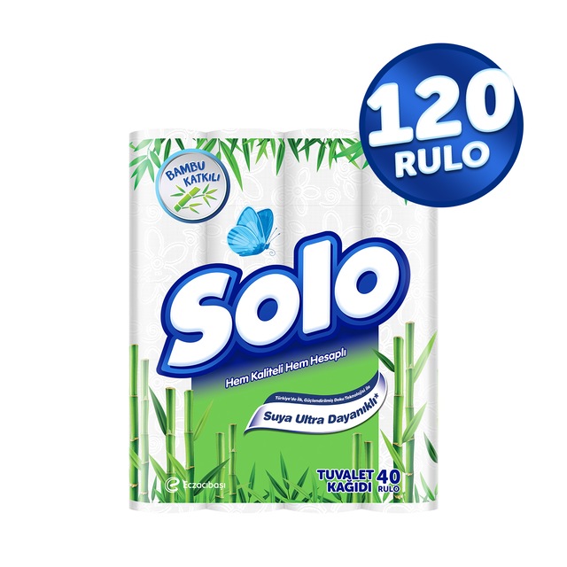 Solo Bambu Katkılı Suya Karşı Ultra Dayanıklı Tuvalet Kağıdı 120'li