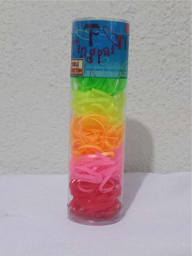 Karışık Renkli Saç Örgü Lastiği Perma Lastik Toka