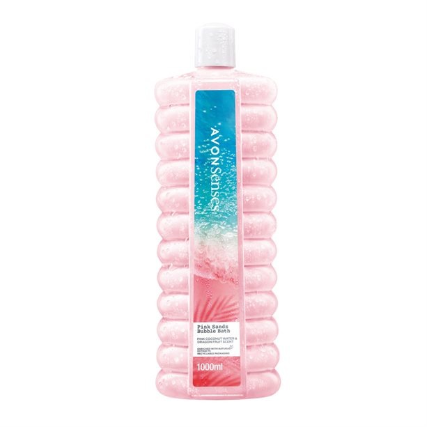 Avon Senses Pink Sands Pembe Hindistan Cevizi Suyu ve Çarkı Felek Meyvesi Banyo Köpüğü 1000 ML