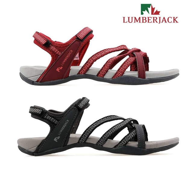 Lumberjack Eftal Kadın Yazlık Sandalet Siyah Ve Bordo 100241188-