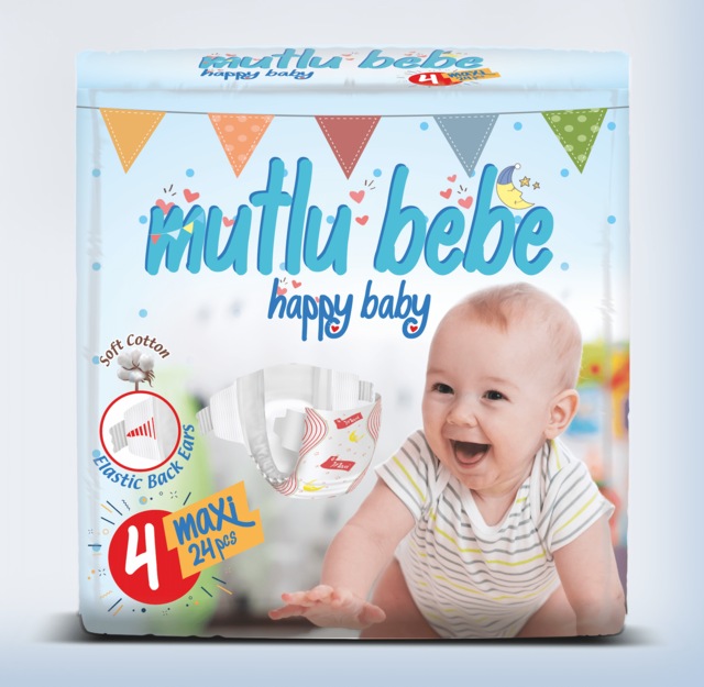 Mutlu Bebe Bebek Bezi 4 Numara Maxi 24 Adet