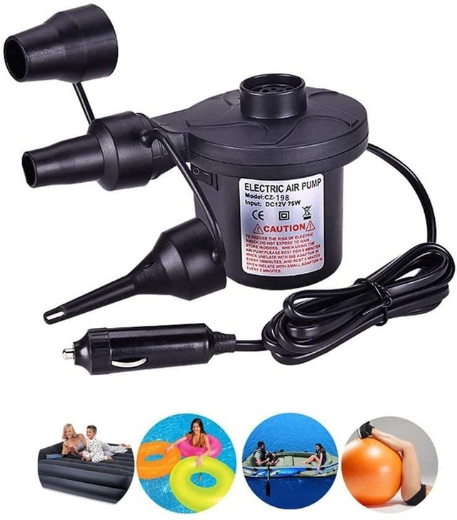 12v Araç Çakmağından Çalışan 3 Başlık Çift Fonk. Elektrikli Pompa