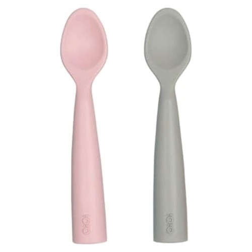Oioi 2'li Nam Nam Silikon Mama Kaşığı Pink/powder Grey 1140017