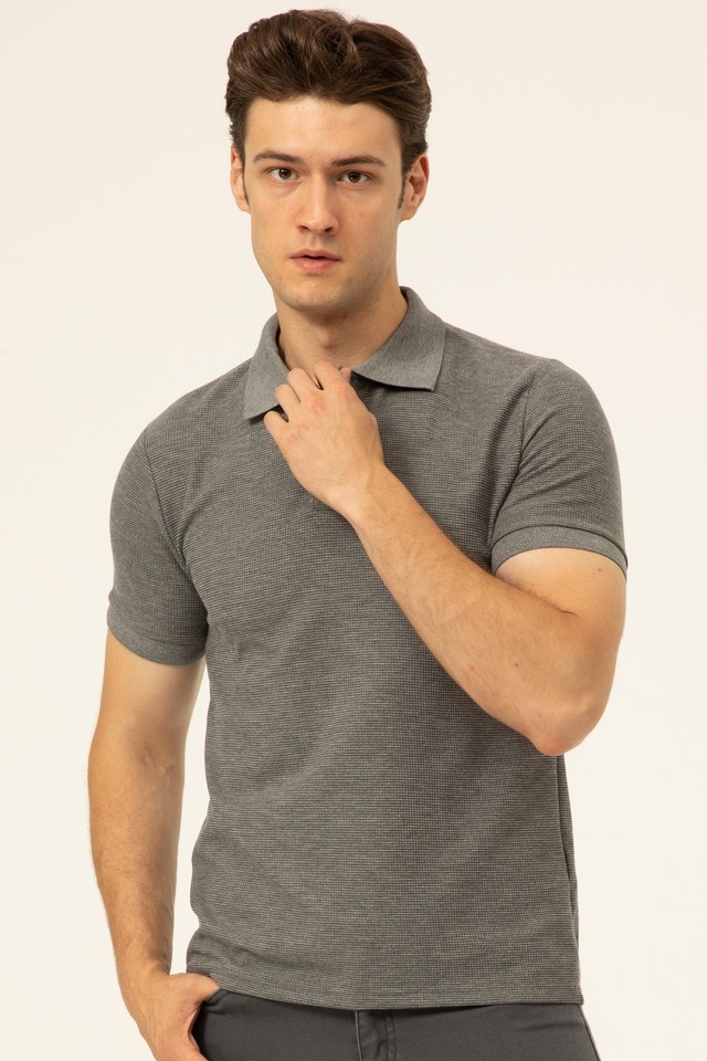 Süvari Erkek Polo Yaka Slim Kalıp Armürlü Tişört TS1014000237-S05