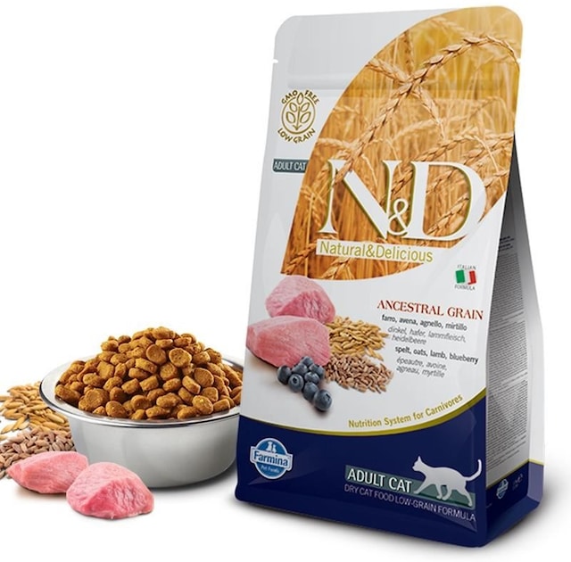 N&D Düşük Tahıllı Kuzu Etli ve Yaban Mersinli Kısırlaştırılmış Yetişkin Kedi Maması 10 KG