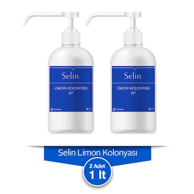 Selin 80 Derece Limon Kolonyası Pompalı 1 L x 2